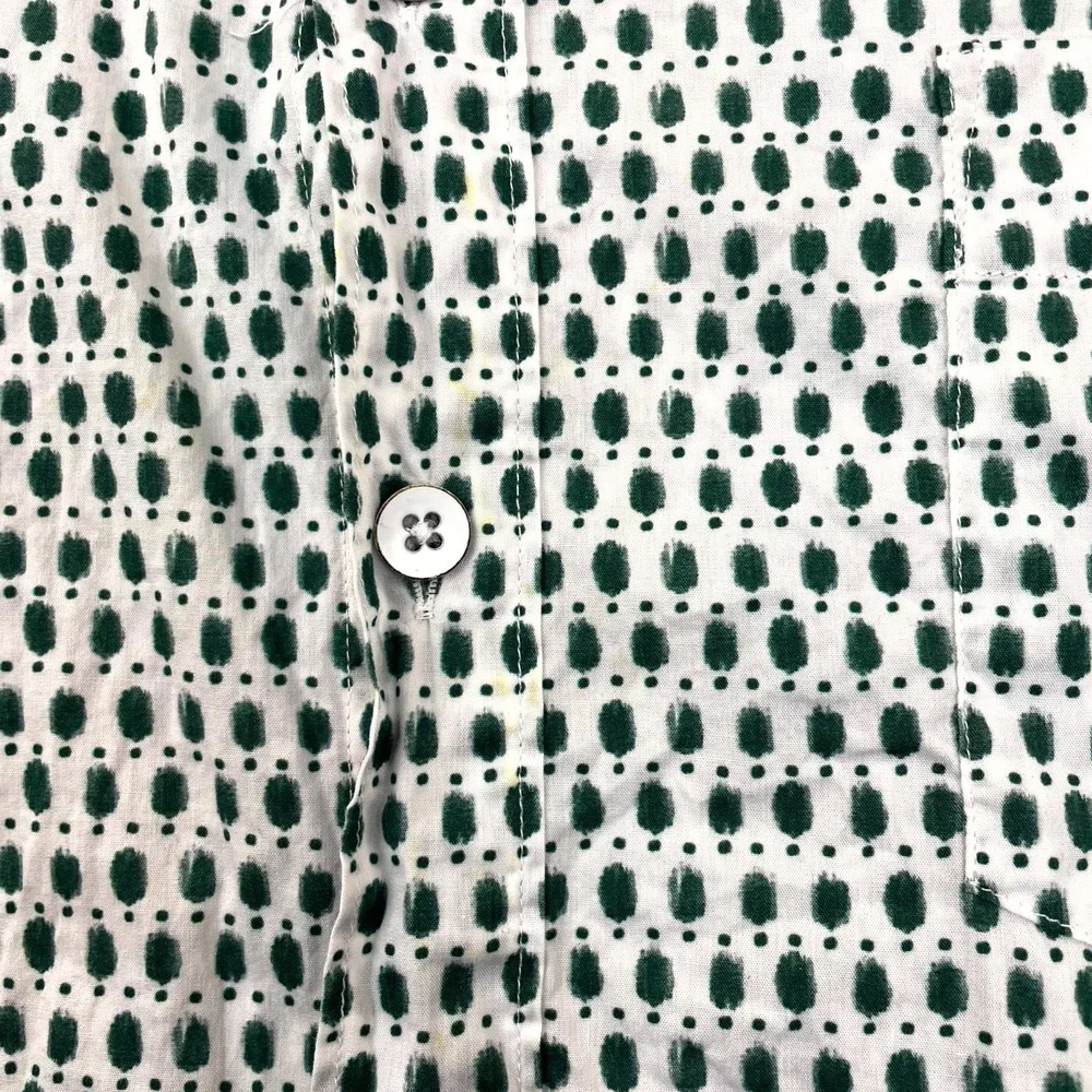 Rodd & Gunn Byron Geo Print Shirt Men XL White Green Cotton Sports Fit Button Up